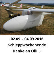 02.09. - 04.09.2016 Schleppwochenende  Danke an Olli L.